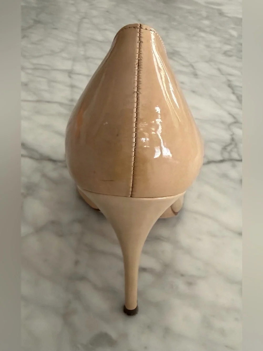 KATE SPADE Licorice Nude Linen Patent Leather Pumps Heels Stiletto Women’s 10